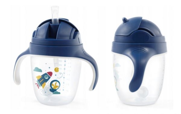 BabyOno Nekvapkajúci hrnček so zaťaženou slamkou, 240 ml, modrý - Image 2