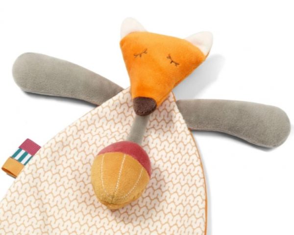 BabyOno Prítulníček s pískatkom a hryzátkom- Skinny Mate Pett, sivá, oranžová - Image 3