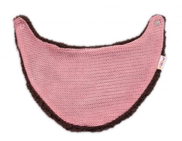 Pletená zimná čiapka s kožúškom a šatkou Teddy Bear, Baby Nellys, ružová - Image 4