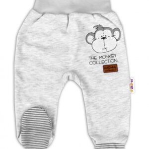 Baby Nellys Dojčenské polodupačky Monkey - sv. sivý melírek, veľ. 62