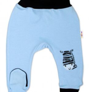 Baby Nellys Dojčenské polodupačky, modré - Zebra, veľ. 68